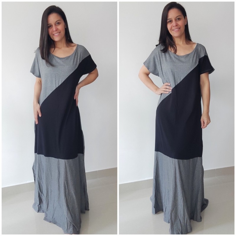 Vestido Viscolycra Bicolor